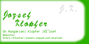 jozsef klopfer business card